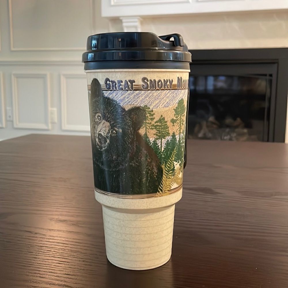 Great Smoky Mountains National Park Large Travel Mug with Black Bear 8” Tall